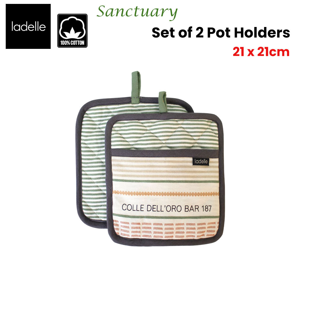 ladelle-sanctuary-cream-set-of-2-pot-holders-21-x-21-cm www.mallsonline.com.au