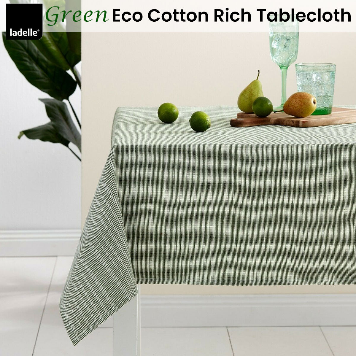 ladelle-green-eco-cotton-rich-tablecloth-150-x-265-cm www.mallsonline.com.au