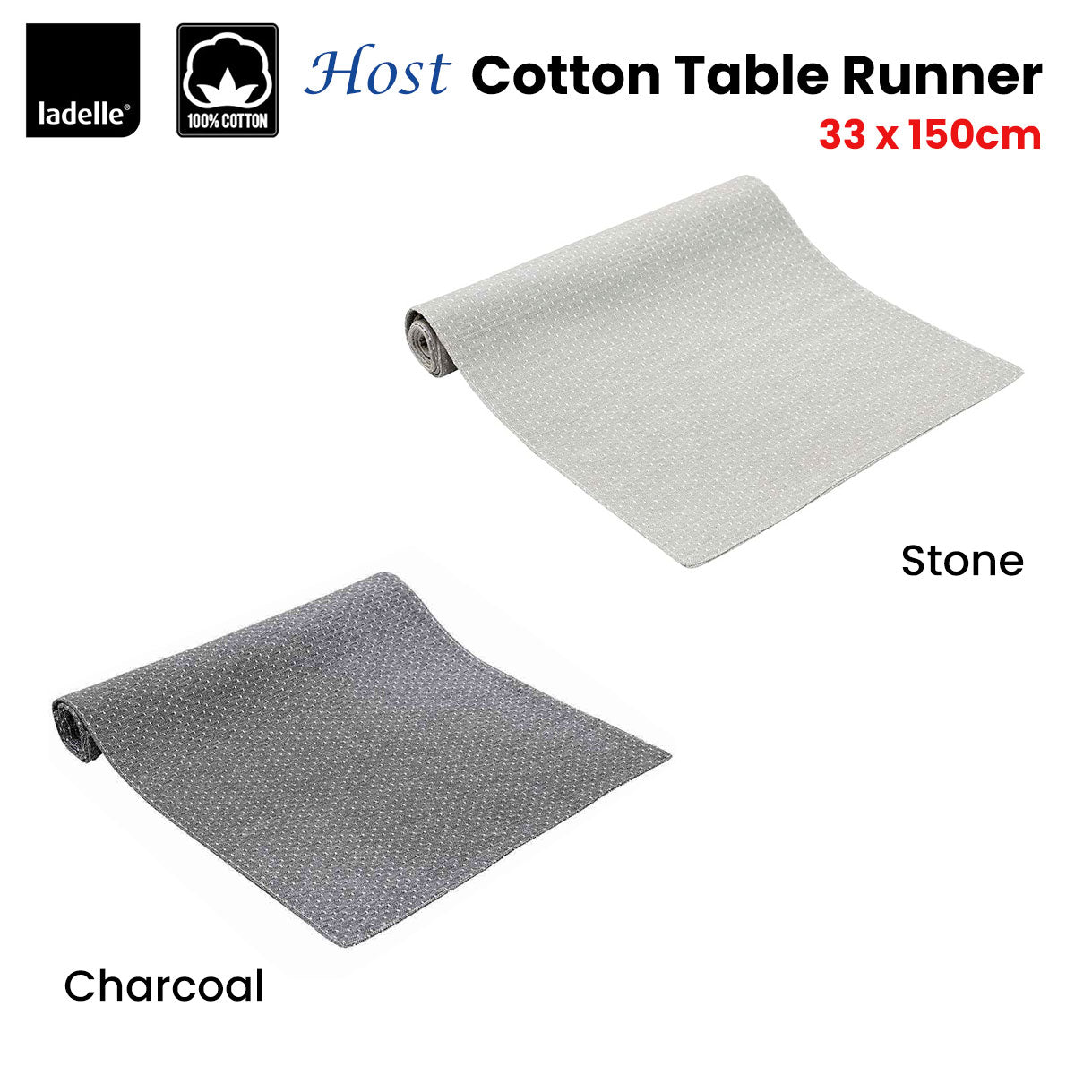 ladelle-host-cotton-table-runner-33-x-150-cm-stone www.mallsonline.com.au