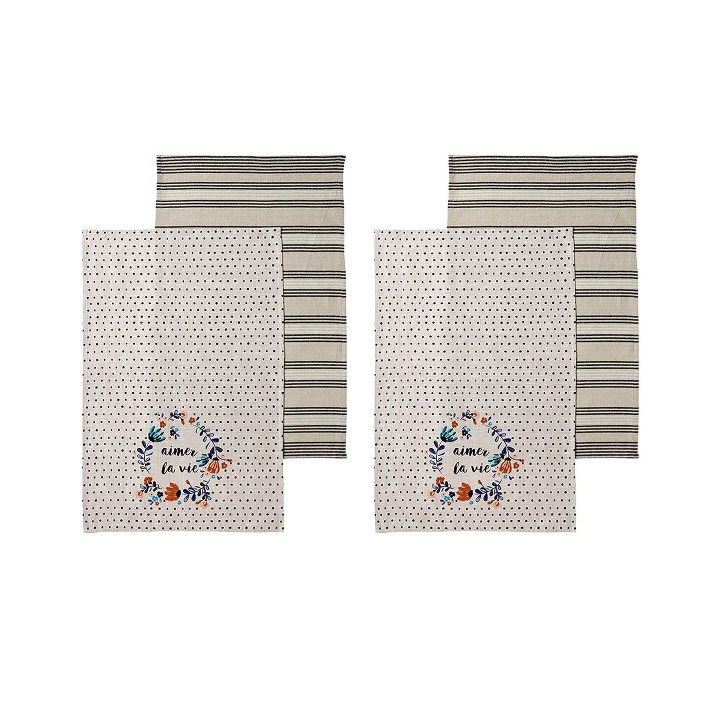 ladelle-set-of-4-aimer-la-vie-kitchen-cleaning-100-cotton-tea-towels www.mallsonline.com.au