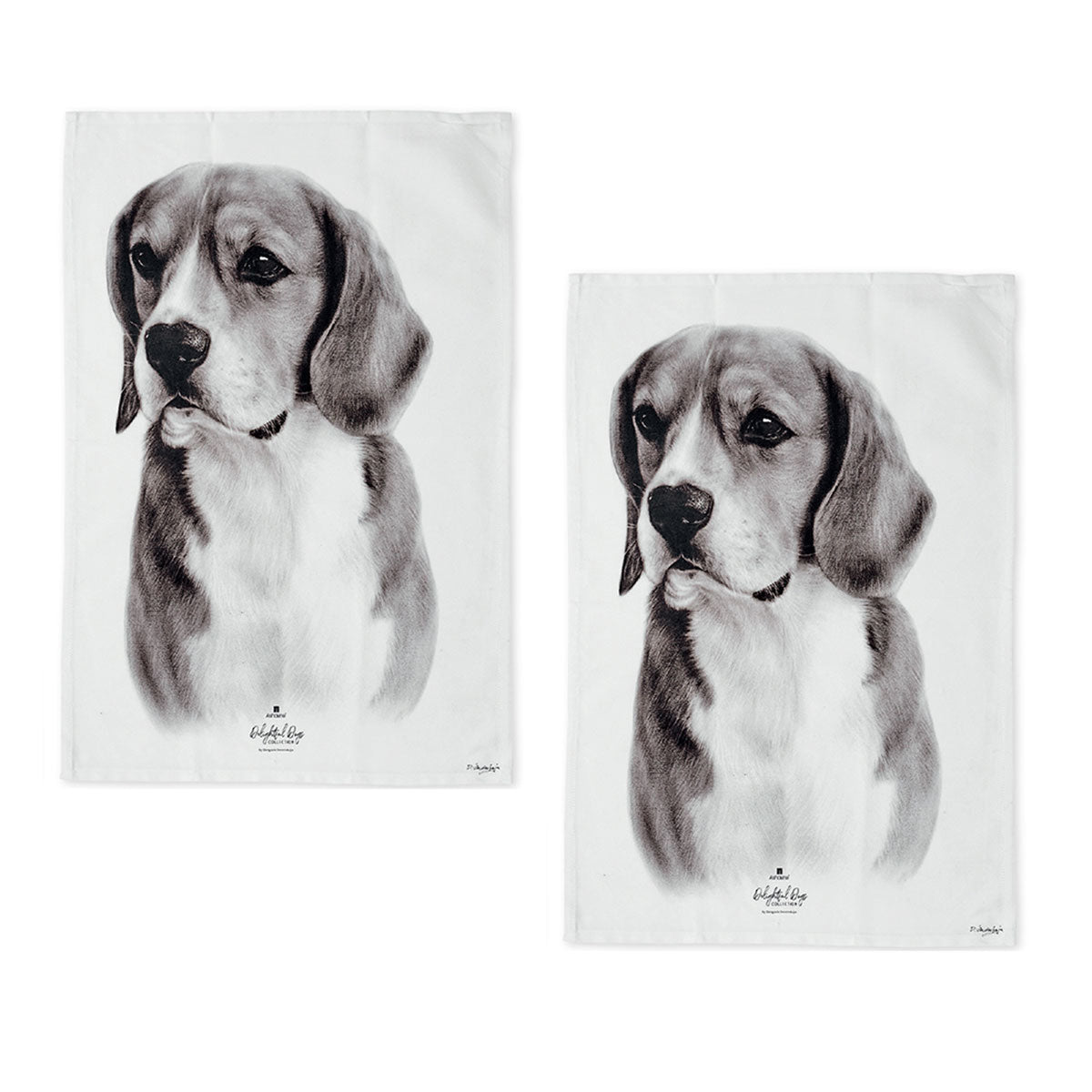 set-of-2-delightful-dogs-cotton-kitchen-tea-towels-50-x-70-cm-beagle www.mallsonline.com.au