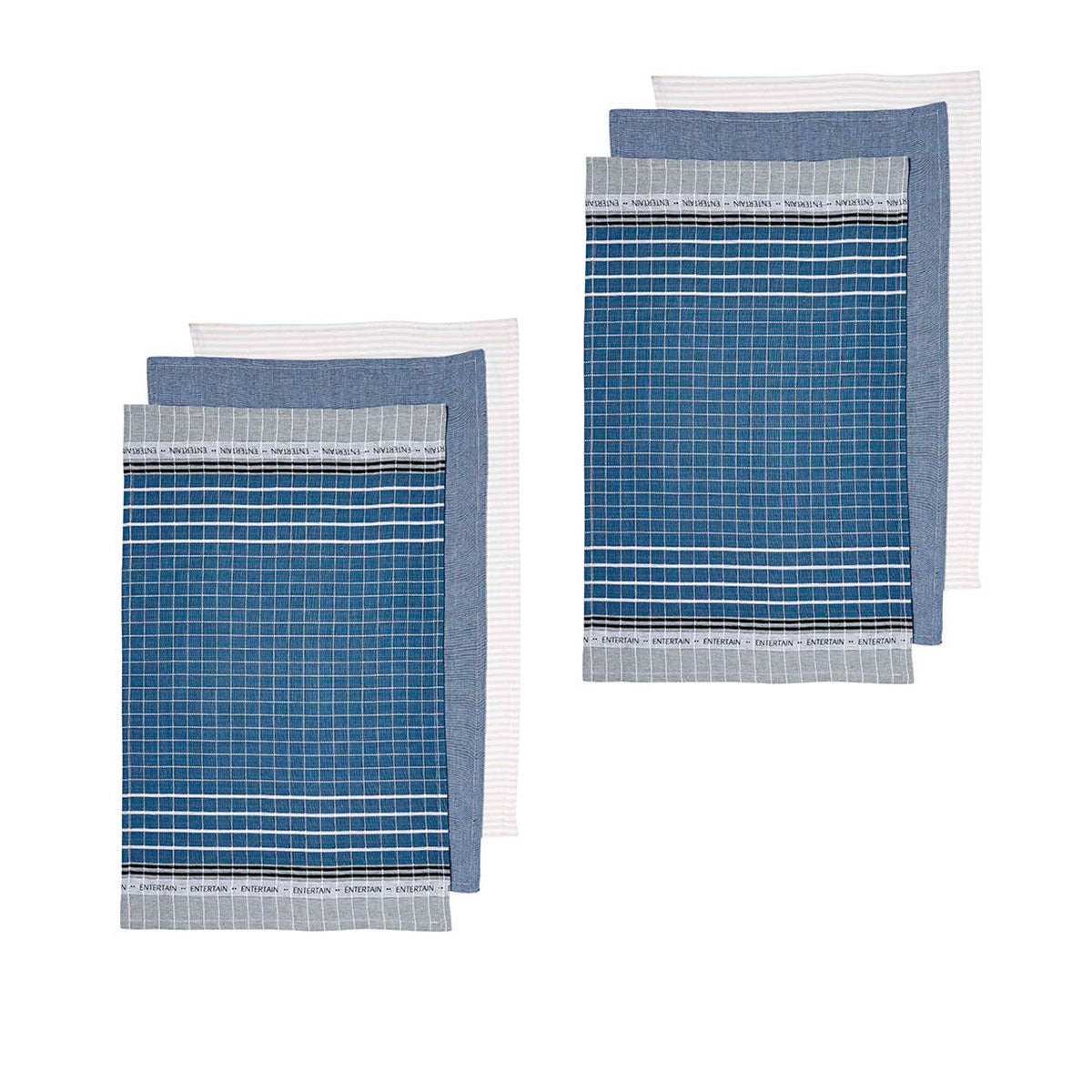 ladelle-entertainer-set-of-6-cotton-kitchen-towels-blue www.mallsonline.com.au