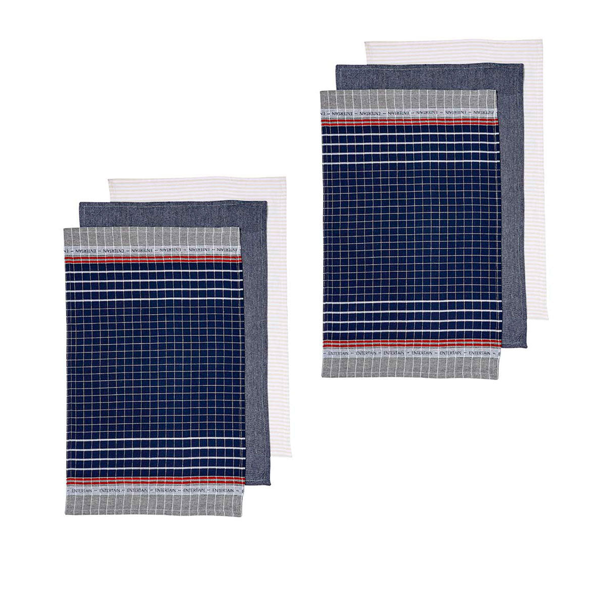 ladelle-entertainer-set-of-6-cotton-kitchen-towels-navy www.mallsonline.com.au