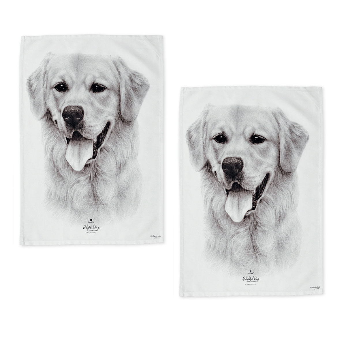 set-of-2-delightful-dogs-cotton-kitchen-tea-towels-50-x-70-cm-golden-retriever www.mallsonline.com.au