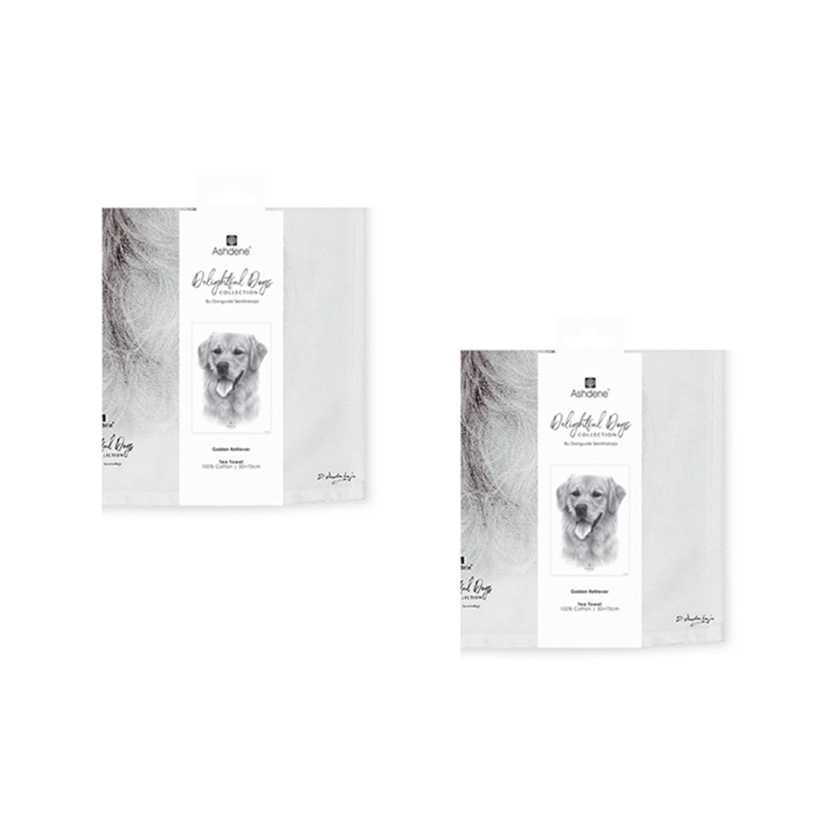 set-of-2-delightful-dogs-cotton-kitchen-tea-towels-50-x-70-cm-golden-retriever www.mallsonline.com.au