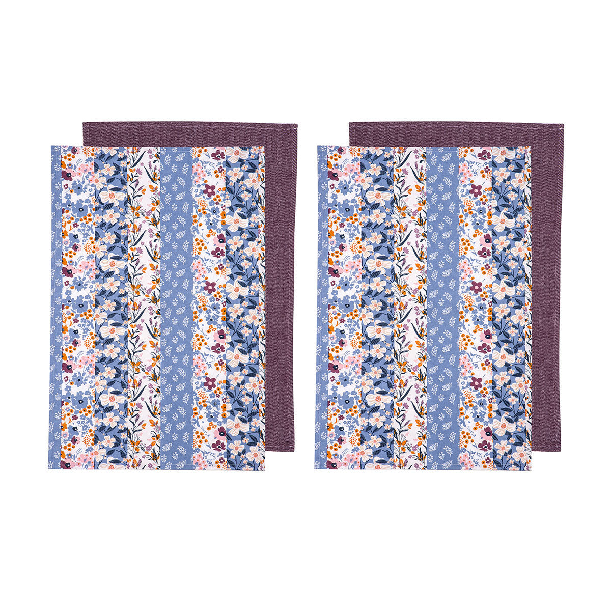 ladelle-set-of-4-homespun-cotton-kitchen-tea-towels-50-x-70-cm-mulberry www.mallsonline.com.au