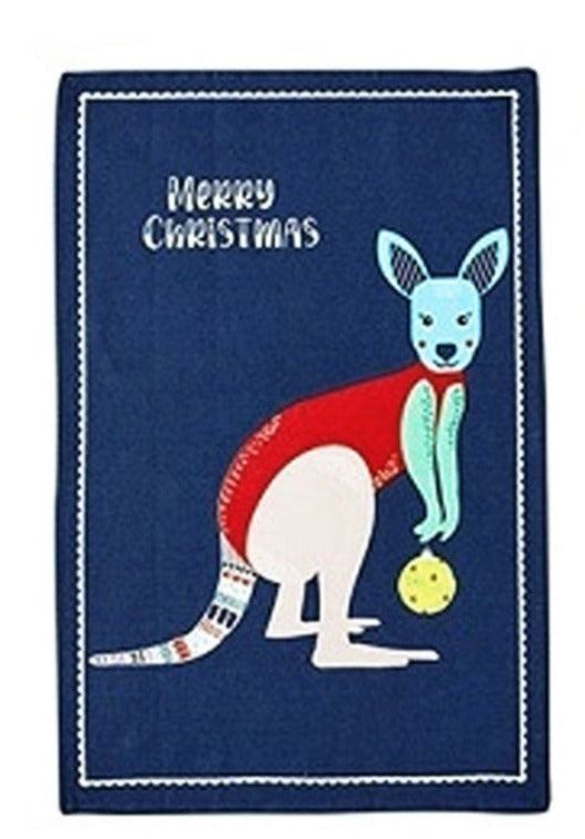 ladelle-australiana-animal-drawing-set-of-2-cotton-kitchen-towels-kangaroo www.mallsonline.com.au