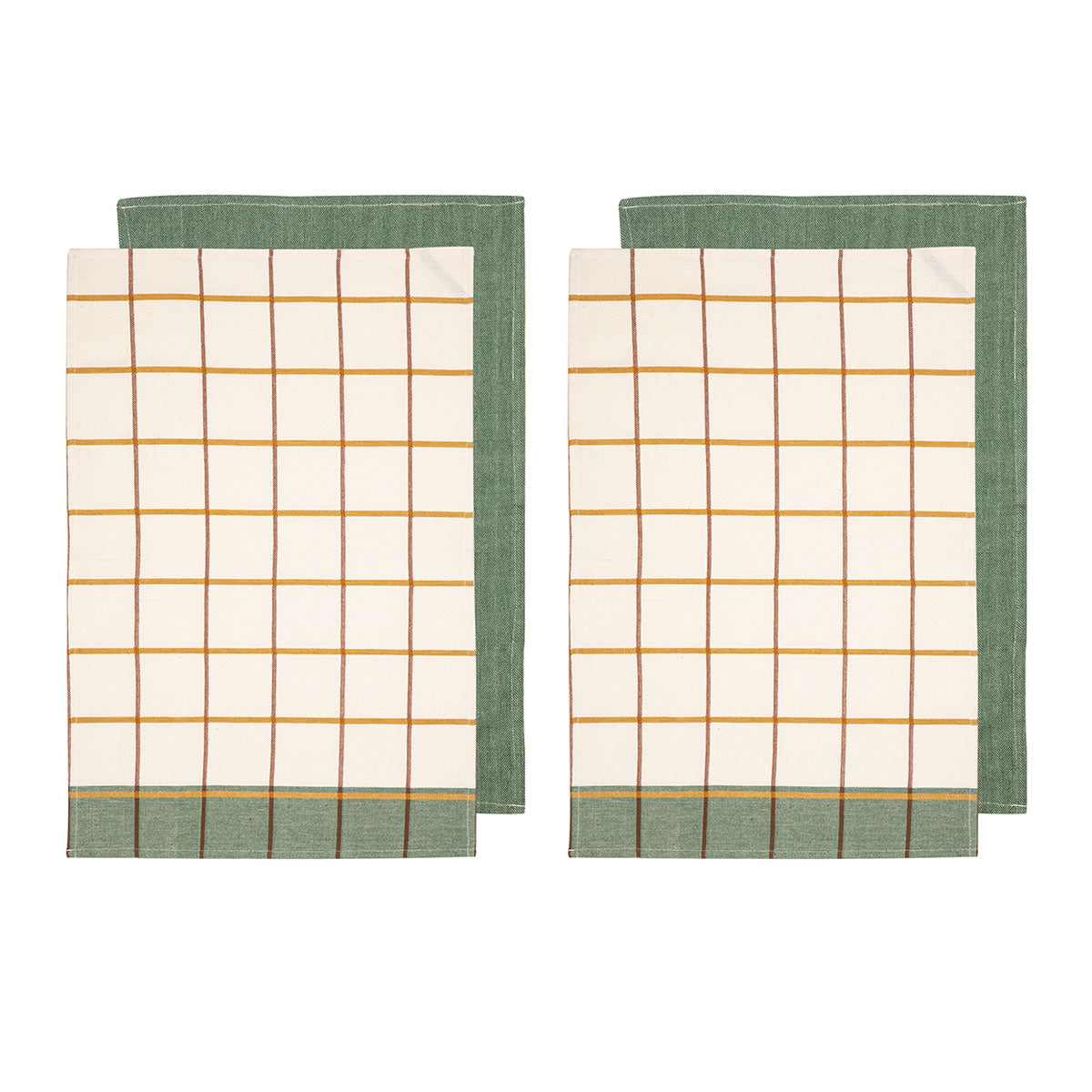 ladelle-set-of-4-retreat-cotton-kitchen-tea-towels-50-x-70-cm-green www.mallsonline.com.au