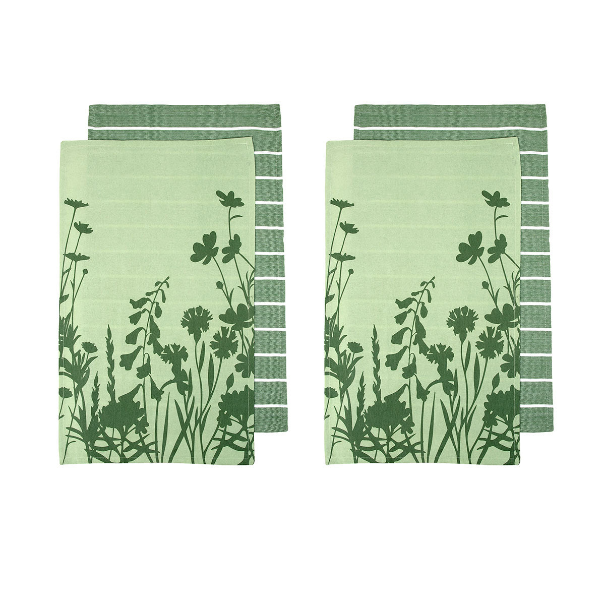 ladelle-set-of-4-sanctuary-floral-cotton-kitchen-tea-towels-50-x-70-cm-green www.mallsonline.com.au