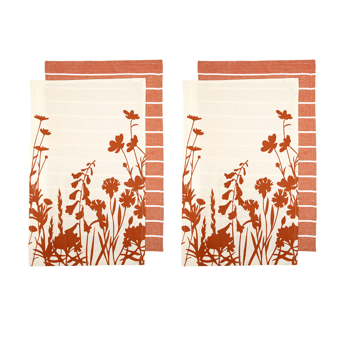 ladelle-set-of-4-sanctuary-floral-cotton-kitchen-tea-towels-50-x-70-cm-terracotta www.mallsonline.com.au