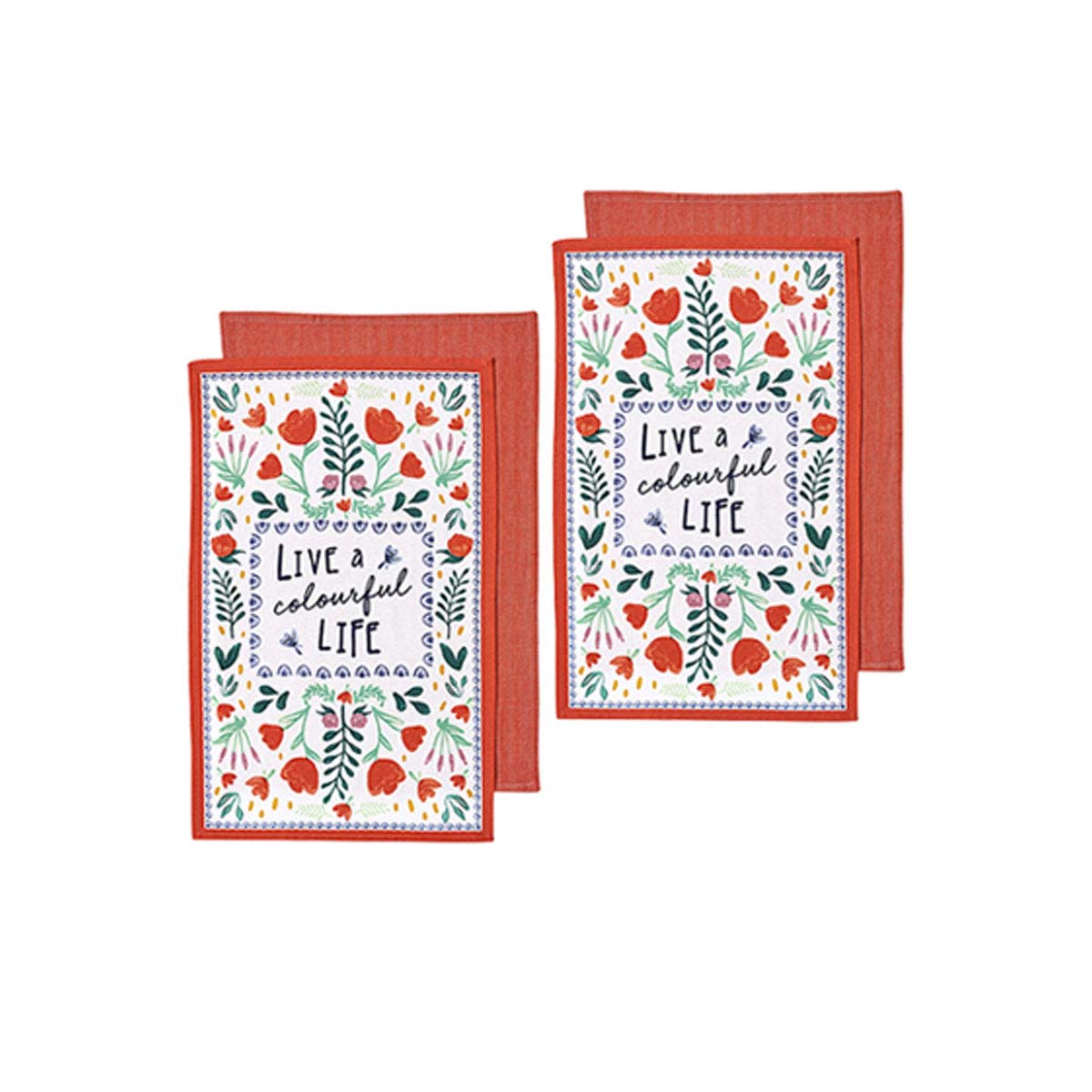 ladelle-villa-set-of-4-cotton-kitchen-towels-red www.mallsonline.com.au