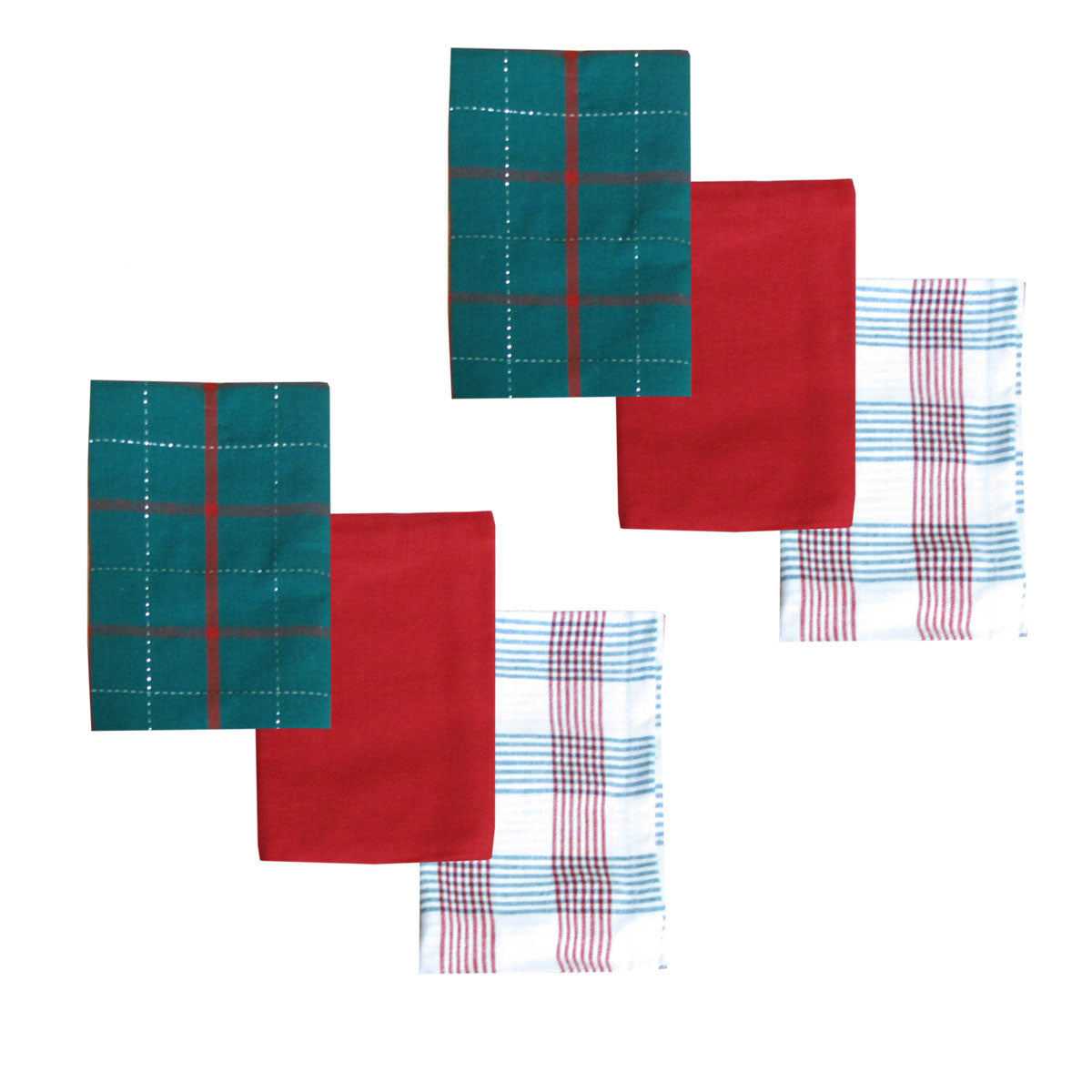 ladelle-brick-set-of-6-cotton-kitchen-towels-red-design-5 www.mallsonline.com.au