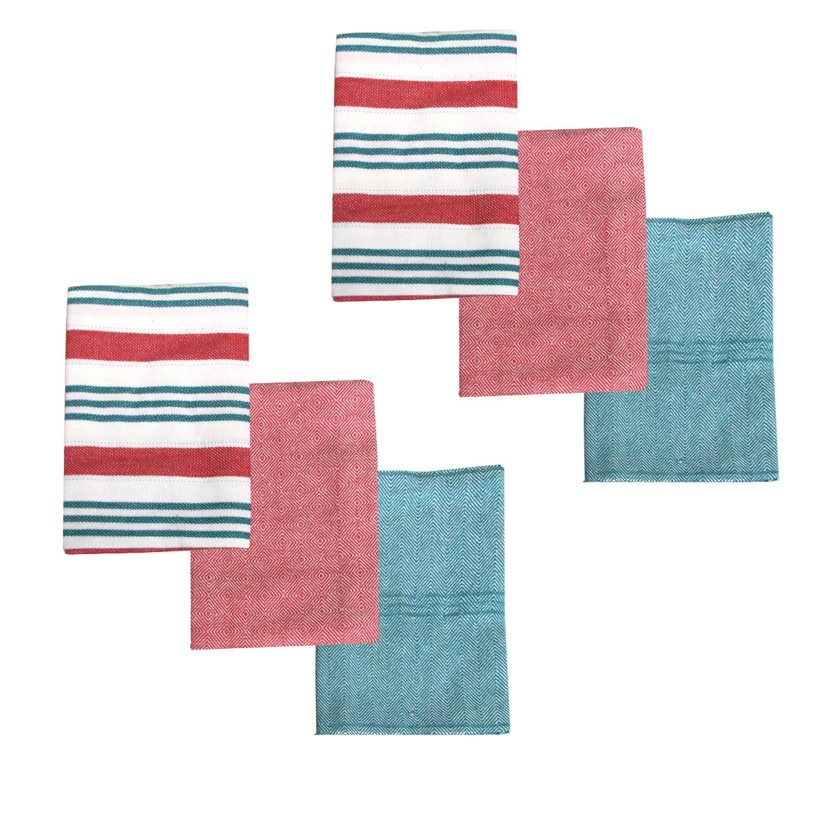 ladelle-brick-set-of-6-cotton-kitchen-towels-red-design-8 www.mallsonline.com.au