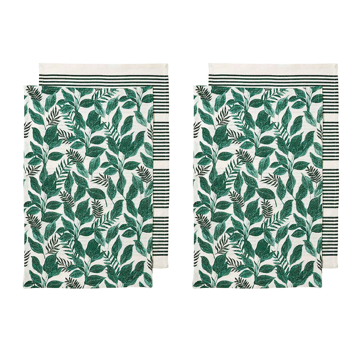 ladelle-tierra-set-of-4-cotton-kitchen-towels-green www.mallsonline.com.au