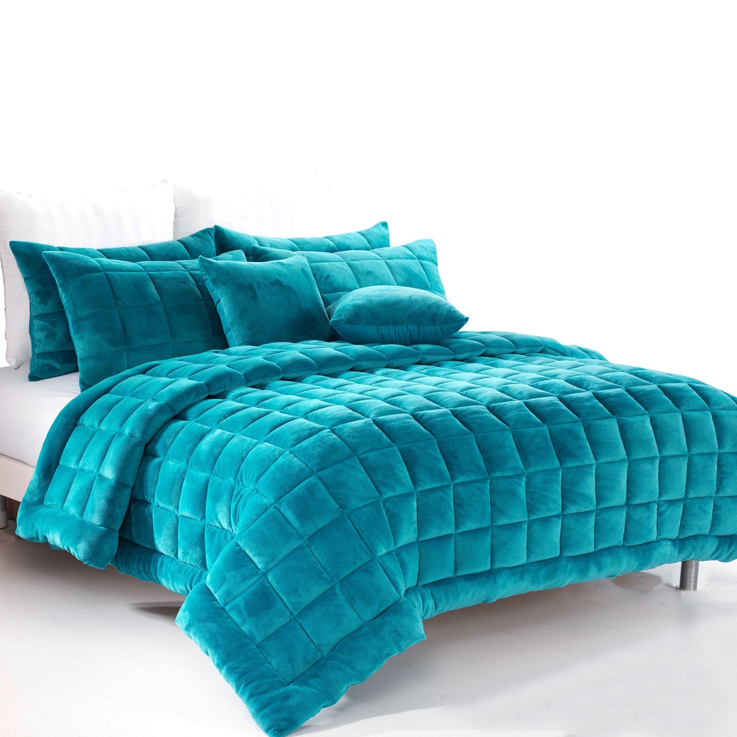 alastairs-augusta-faux-mink-quilt-comforter-set-emerald-green-queen at www.mallsonline.com.au