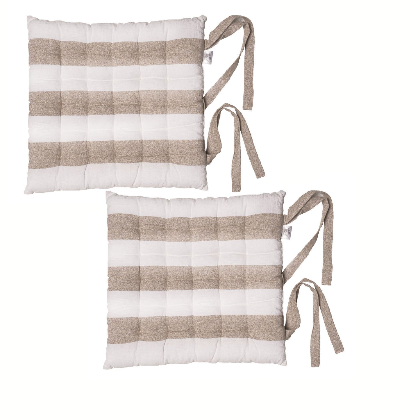 rans-set-of-2-alfresco-cotton-chair-pads-40x40-cm-striped-bleach-sand www.mallsonline.com.au