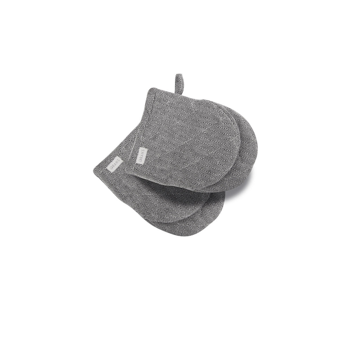 rans-herringbone-black-cotton-set-of-2-oven-mini-gloves www.mallsonline.com.au