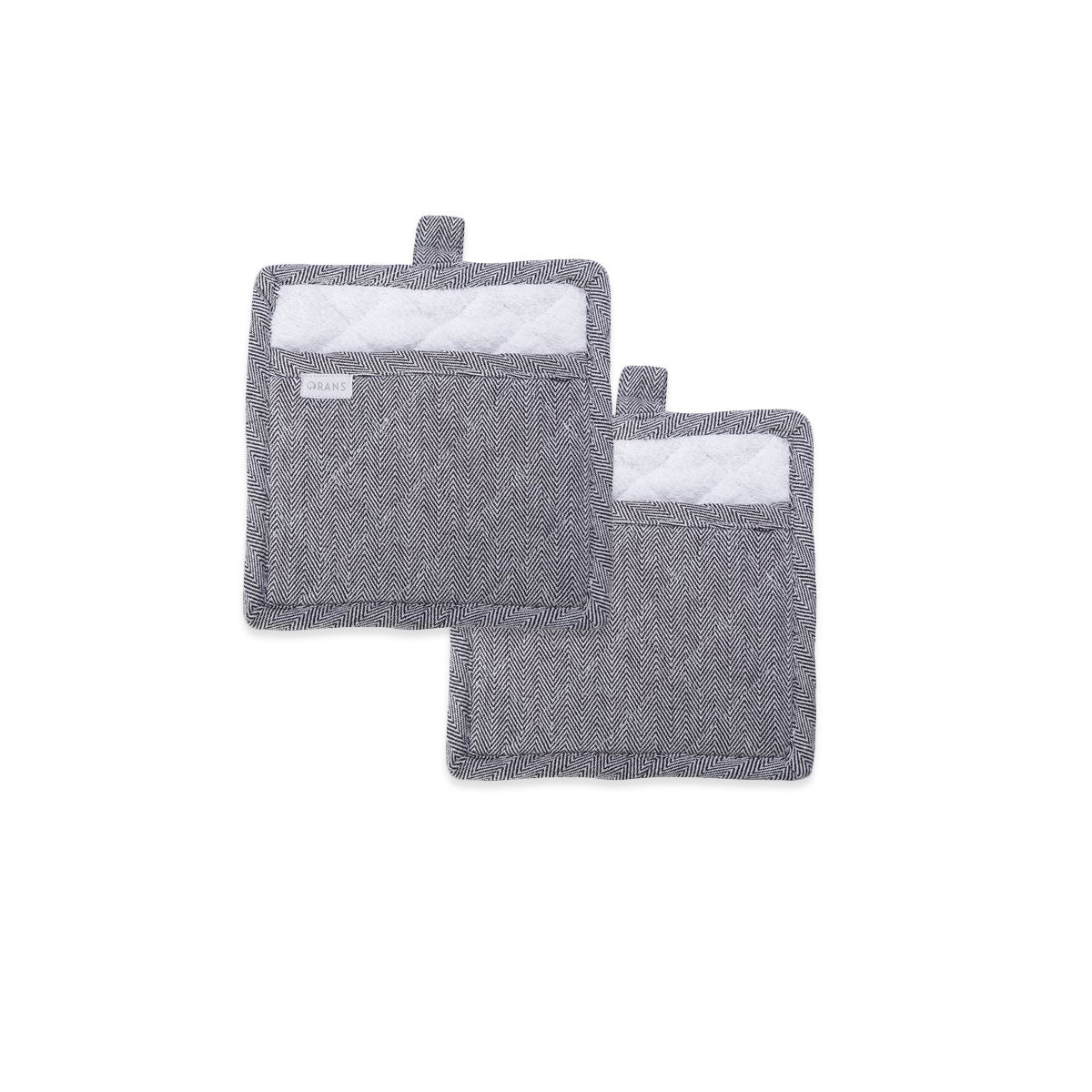 rans-herringbone-black-cotton-set-of-2-pot-holders www.mallsonline.com.au