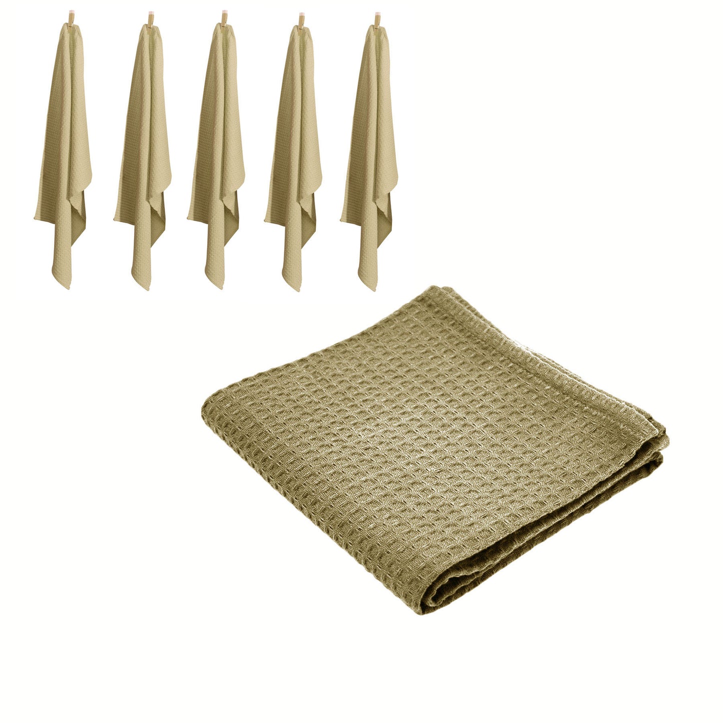 rans-set-of-6-cotton-waffle-tea-towels-50x70-cm-latte www.mallsonline.com.au