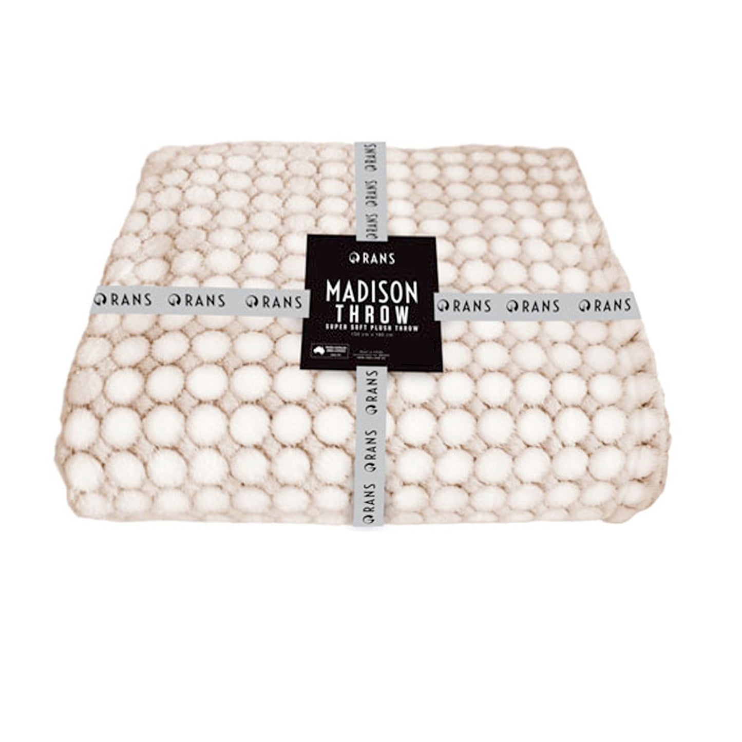 rans-madison-plush-throw-linen at www.mallsonline.com.au