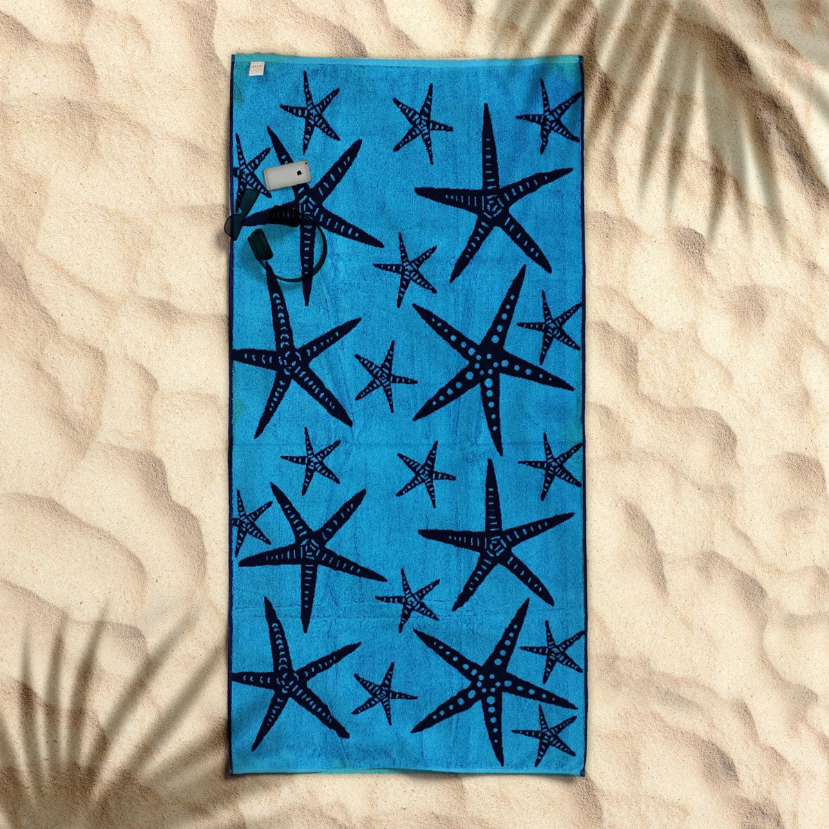 rans-premium-cotton-jacquard-beach-towel-starfish-blue at www.mallsonline.com.au