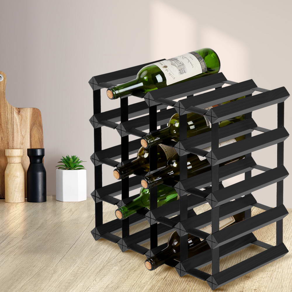 artiss-20-bottle-timber-wine-rack-wooden-storage-wall-racks-holders-cellar-black www.mallsonline.com.au