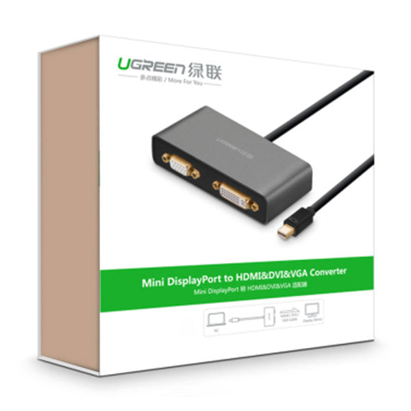 ugreen-3-in-1-mini-displayport-to-hdmi-vga-dvi-converter-black-10440 at www.mallsonline.com.au