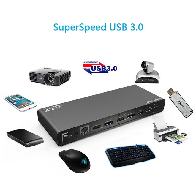 wavlink-usb-c-ultra-5k-laptop-docking-station-with-6x-usb3-0-4k-dual-video-outputs-gigabit-ethernet-audio-ws-ug69dk1 at www.mallsonline.com.au