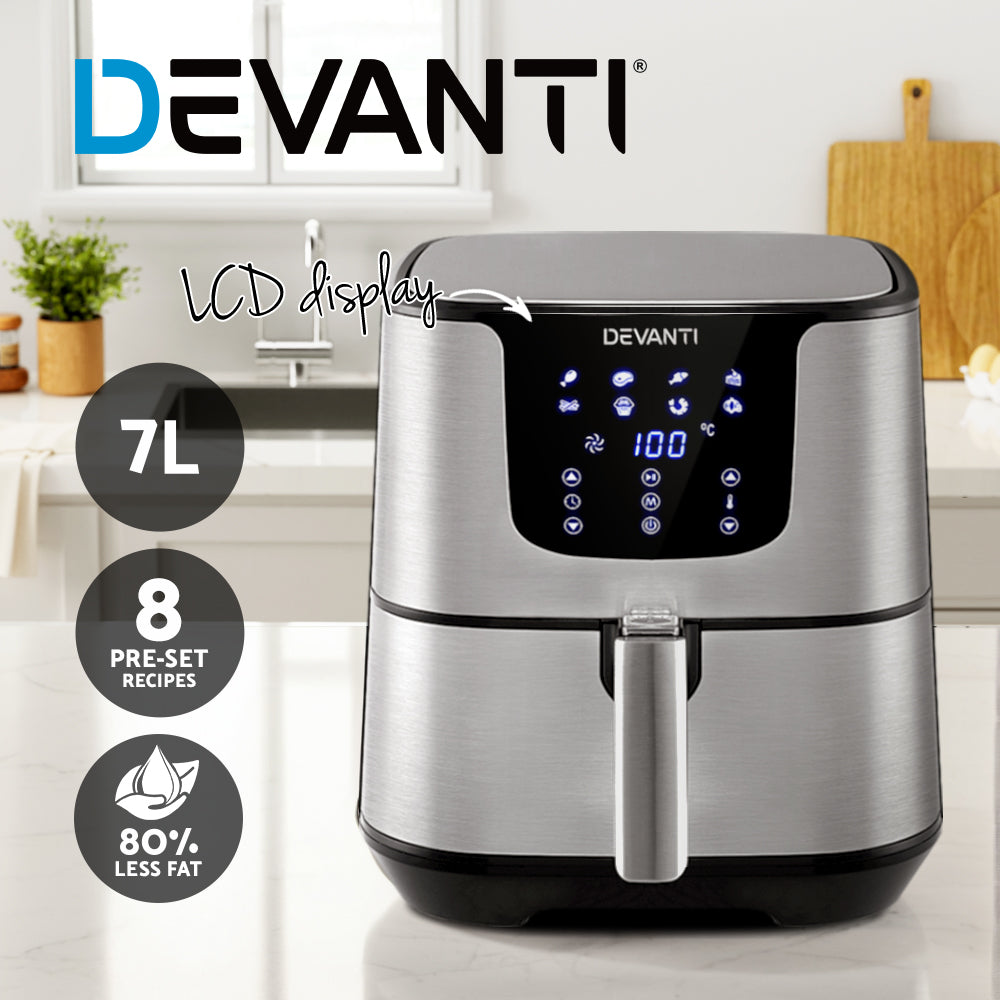 devanti-air-fryer-7l-lcd-fryers-oil-free-oven-airfryer-kitchen-healthy-cooker at www.mallsonline.com.au