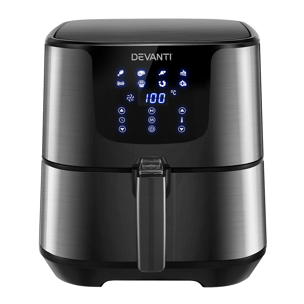 devanti-air-fryer-7l-lcd-fryers-oven-airfryer-kitchen-healthy-cooker-stainless-steel at www.mallsonline.com.au