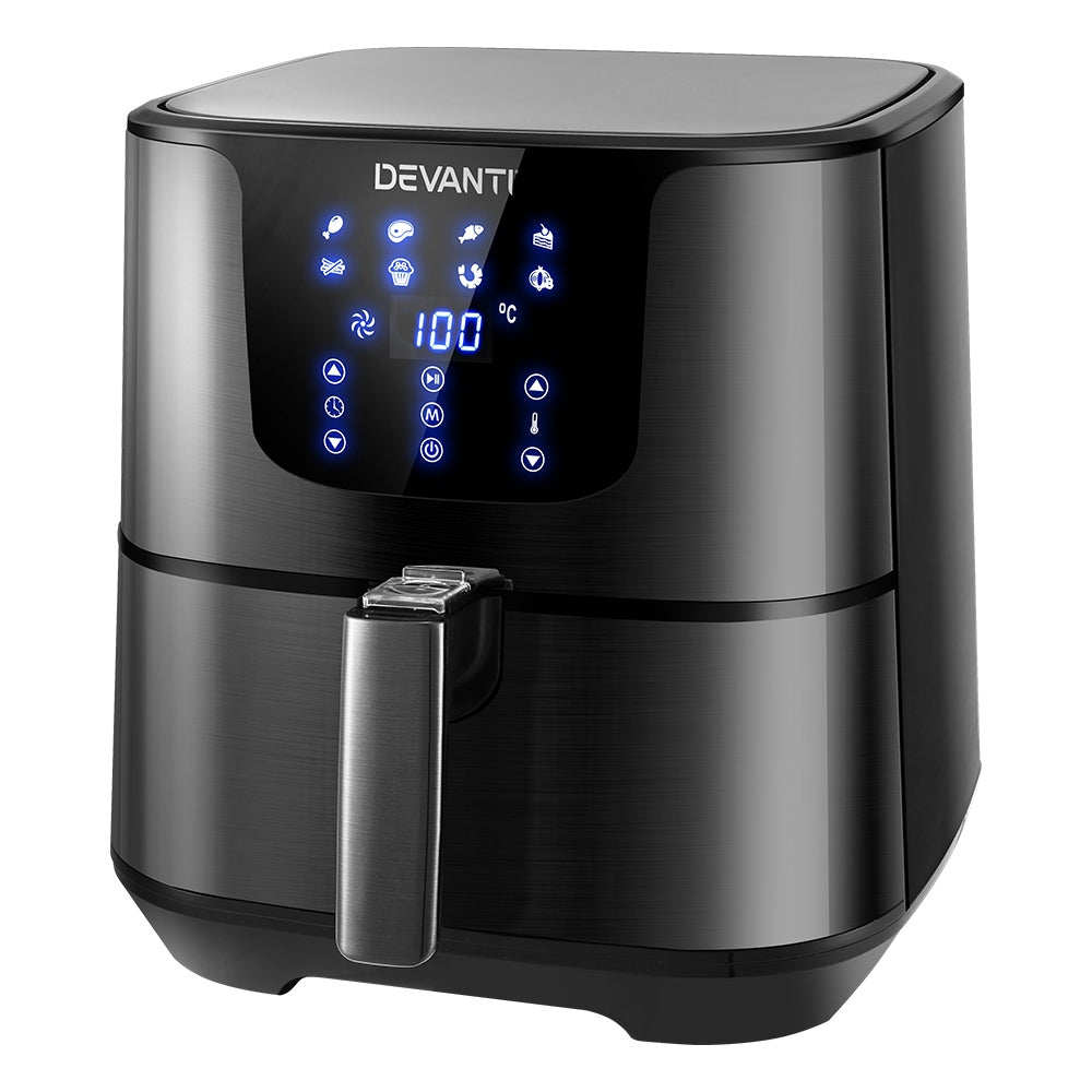 devanti-air-fryer-7l-lcd-fryers-oven-airfryer-kitchen-healthy-cooker-stainless-steel at www.mallsonline.com.au