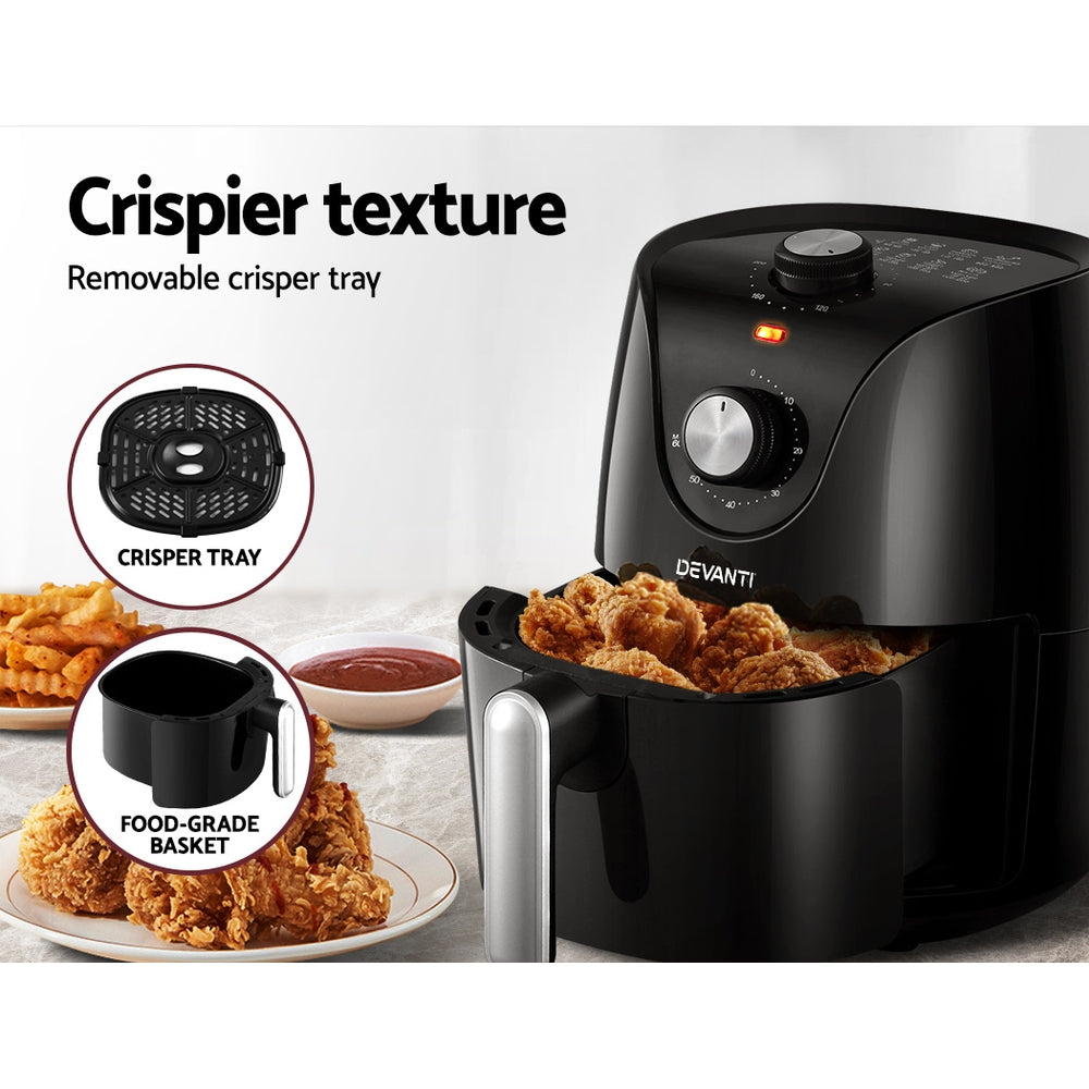 devanti-air-fryer-2-5l-electric-fryers-airfryer-healthy-cooker-oil-free-kitchen at www.mallsonline.com.au