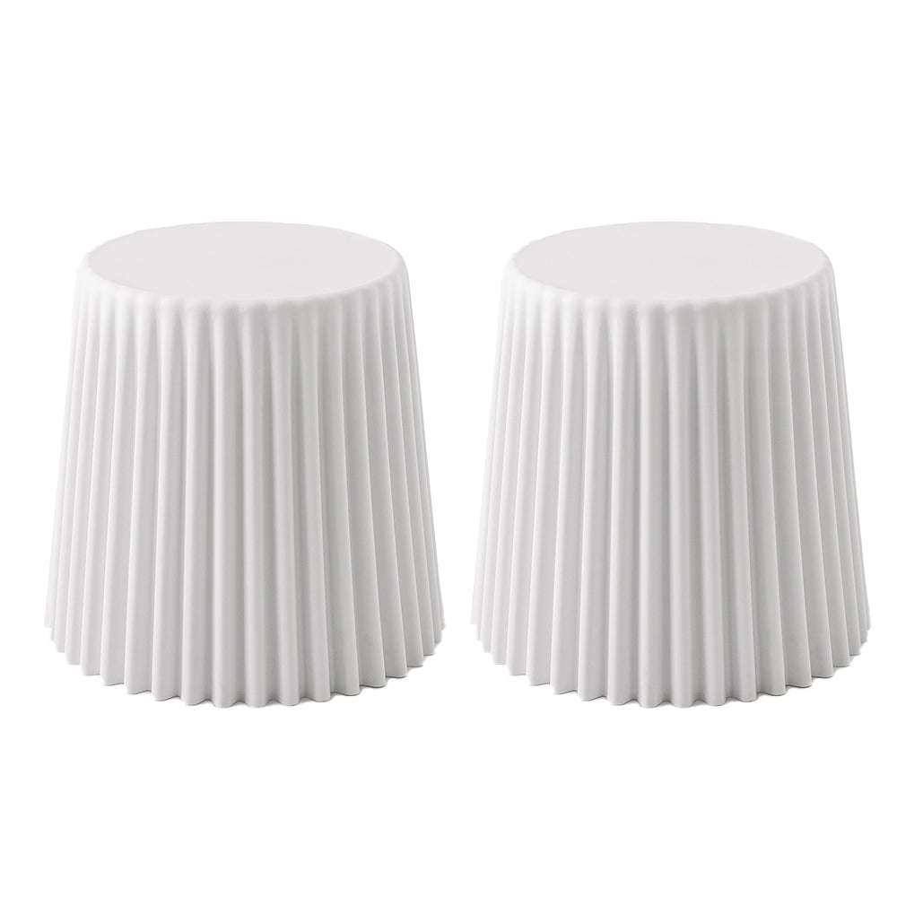 Artiss 2x Stools - Cupcake Plastic Foot Stool White