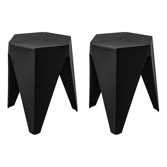 Artiss 2x Puzzle Plastic Foot Stool Black