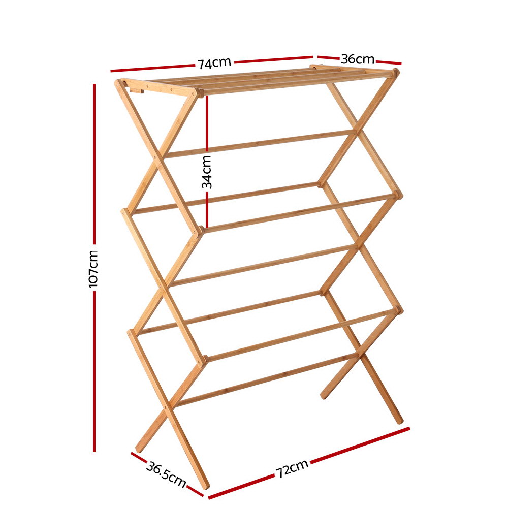 artiss-clothes-rack-airer-foldable-bamboo-drying-laundry-dryer-garment-hanger at www.mallsonline.com.au