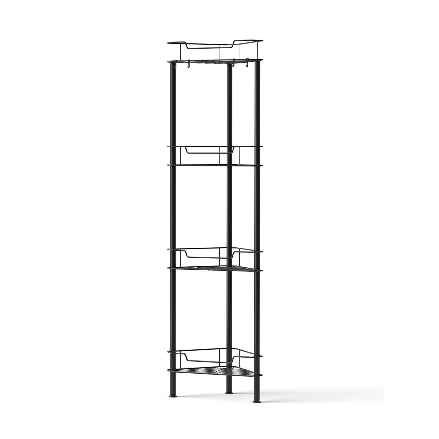 Artiss 4 Tier Floor Standing Corner Shower Caddy Bathroom Organizer Black