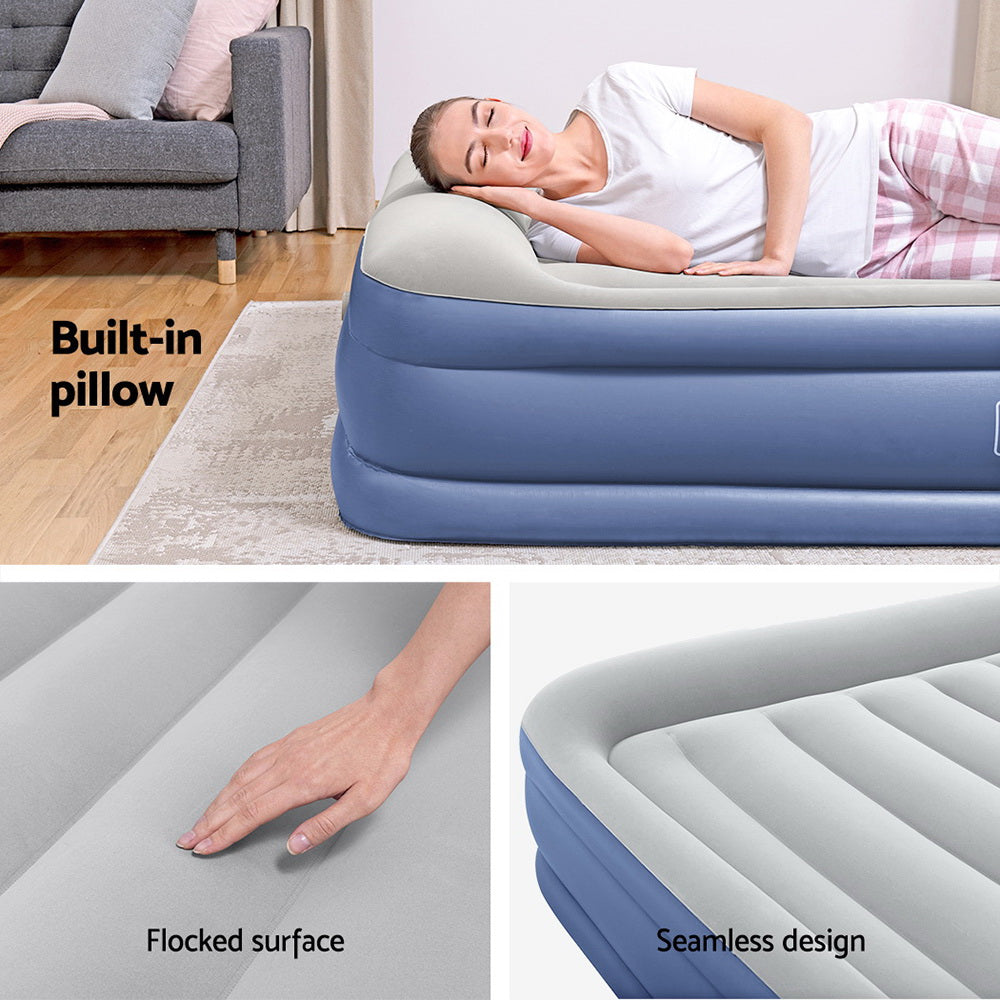 Bestway Queen Air Bed Inflatable Mattress Sleeping Mat Built-in Pump