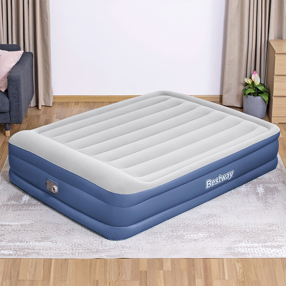 Bestway Queen Air Bed Inflatable Mattress Sleeping Mat Built-in Pump