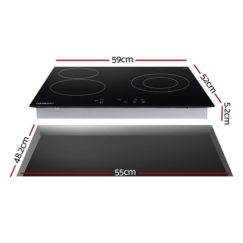 devanti-electric-ceramic-cooktop-60cm-kitchen-cooker-4-burner-hob-touch-control-5200w at www.mallsonline.com.au