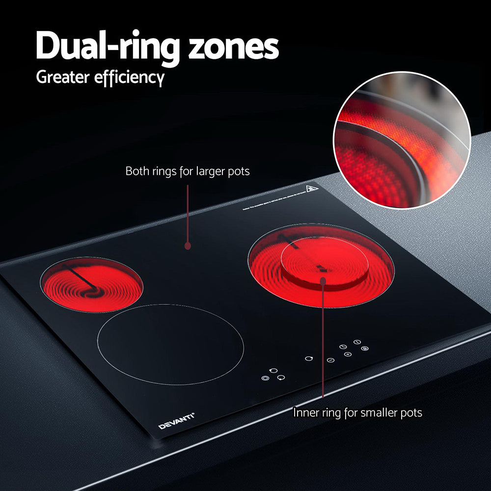 devanti-electric-ceramic-cooktop-60cm-kitchen-cooker-4-burner-hob-touch-control-5200w at www.mallsonline.com.au