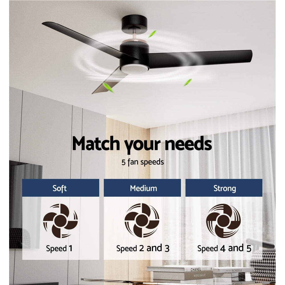 devanti-52-ceiling-fan-dc-motor-w-light-w-remote-black at www.mallsonline.com.au