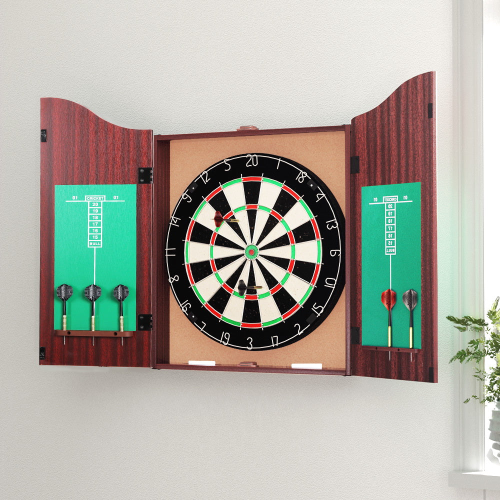 18-dartboard-cabinet-set-professional-dartboard-wood-classic-game-party-sport at www.mallsonline.com.au