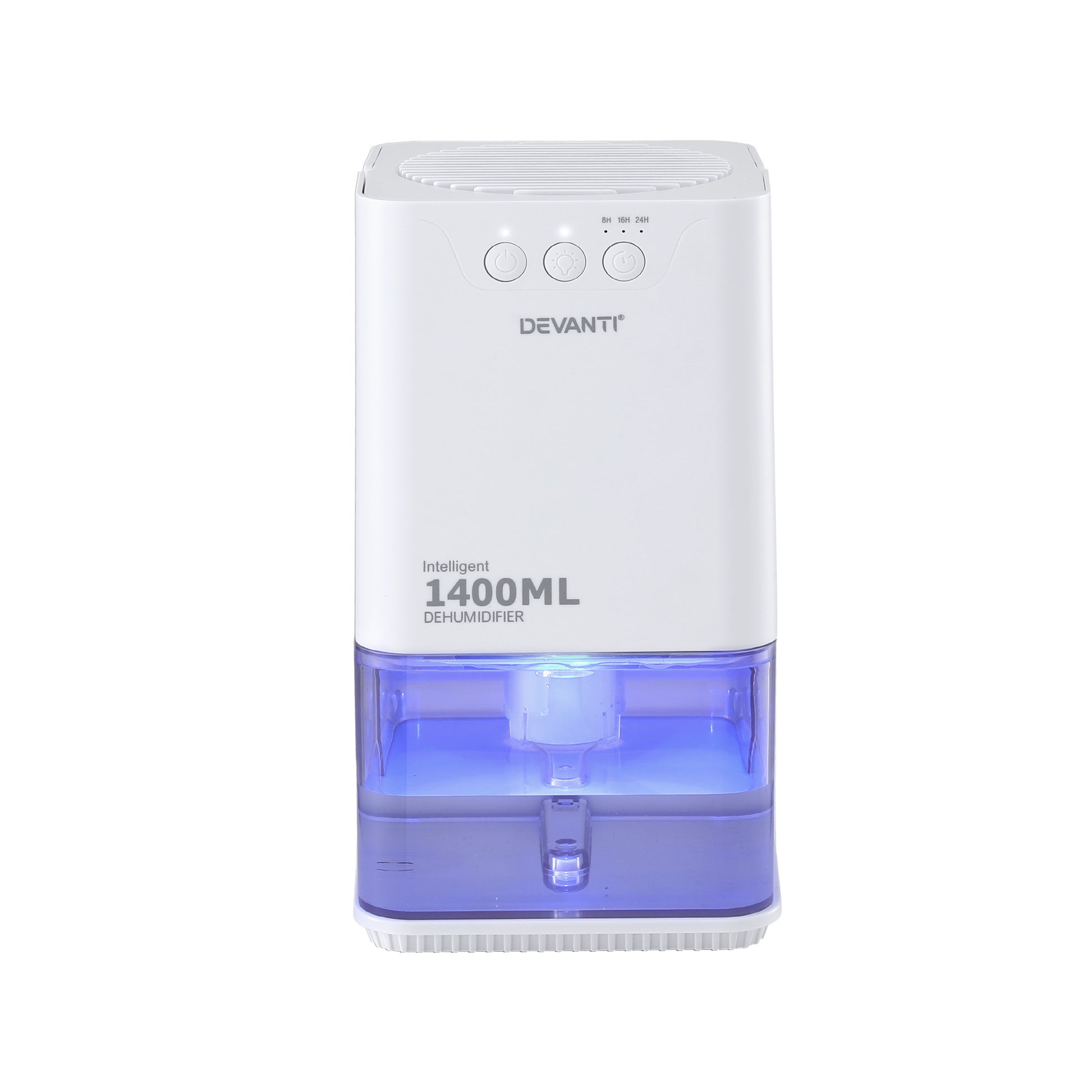 Devanti 1400ML Portable Dehumidifier Quiet Sleep Mode Timer Auto Off Bedroom White