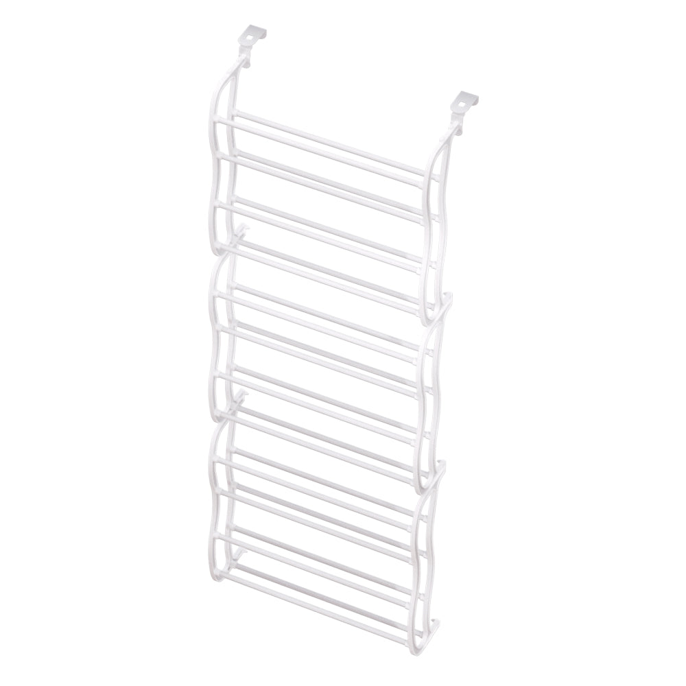 artiss-shoe-rack-12-tier-24-pairs-wall-mounted-metal-plastic-shoe-shleves-white at www.mallsonline.com.au