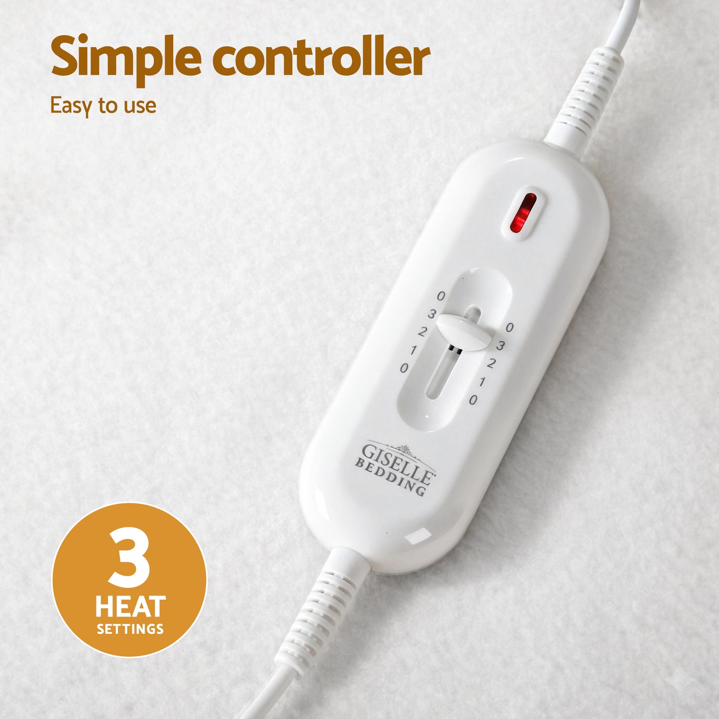 Giselle Electric Blanket King Single Heated Fully Fitted Washable Pad Winter Warm