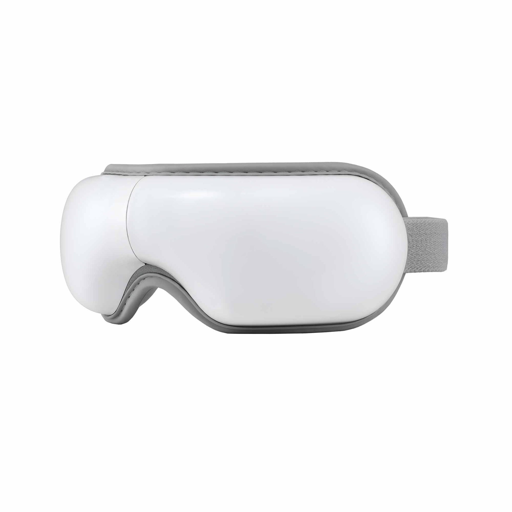 Livemor Eye Massager with Heat & Vibration | 180Â° Foldable Electric Eye Heat Mask with Bluetooth Music for Fatigue Relief | Rechargeable 3D Wrap-Around Temple Massager, White