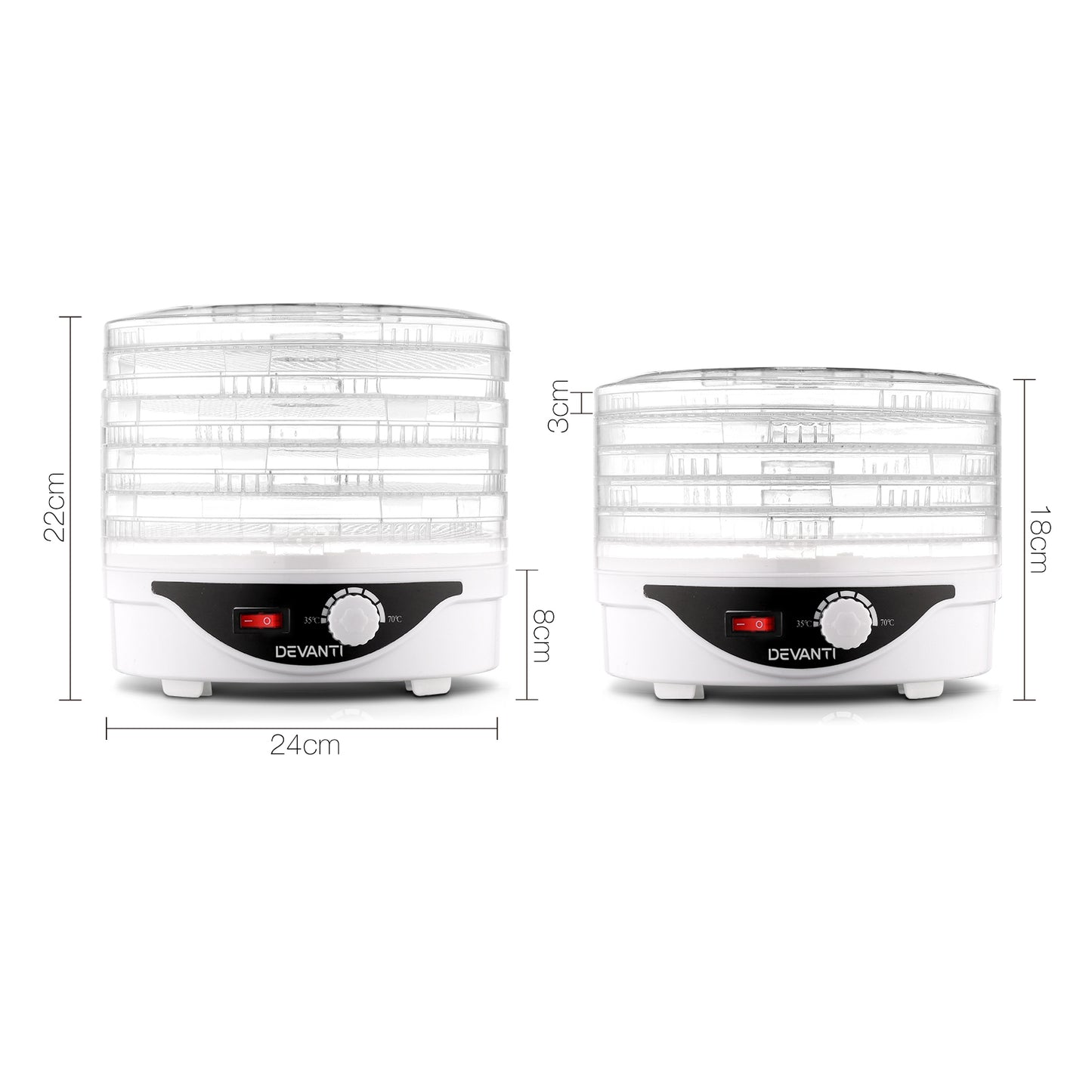 devanti-5-trays-food-dehydrator-fruit-dehydrators-pet-beef-jerky-dryer-white at www.mallsonline.com.au