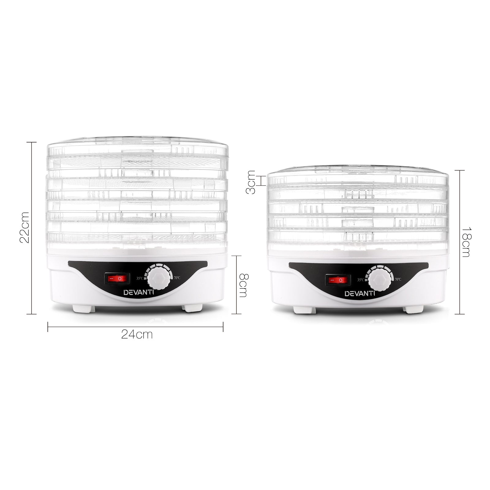 devanti-5-trays-food-dehydrator-fruit-dehydrators-pet-beef-jerky-dryer-white at www.mallsonline.com.au