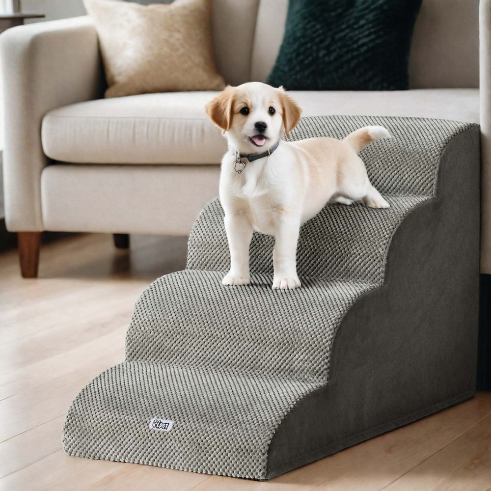 i-pet-dog-ramp-steps-foam-4-tier-pet-stairs-for-bed-sofa-car-portable-indoor at www.mallsonline.com.au