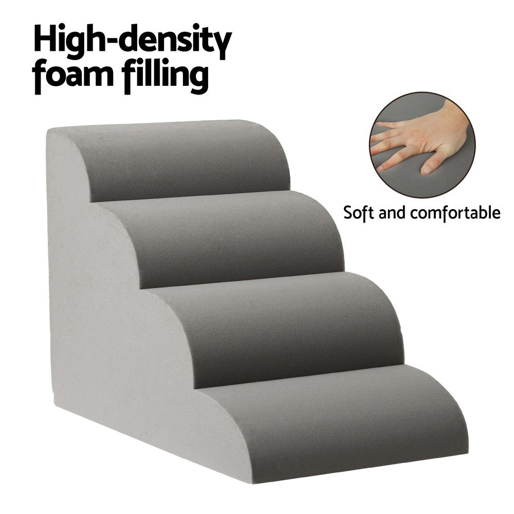 i-pet-dog-ramp-steps-foam-4-tier-pet-stairs-for-bed-sofa-car-portable-indoor at www.mallsonline.com.au